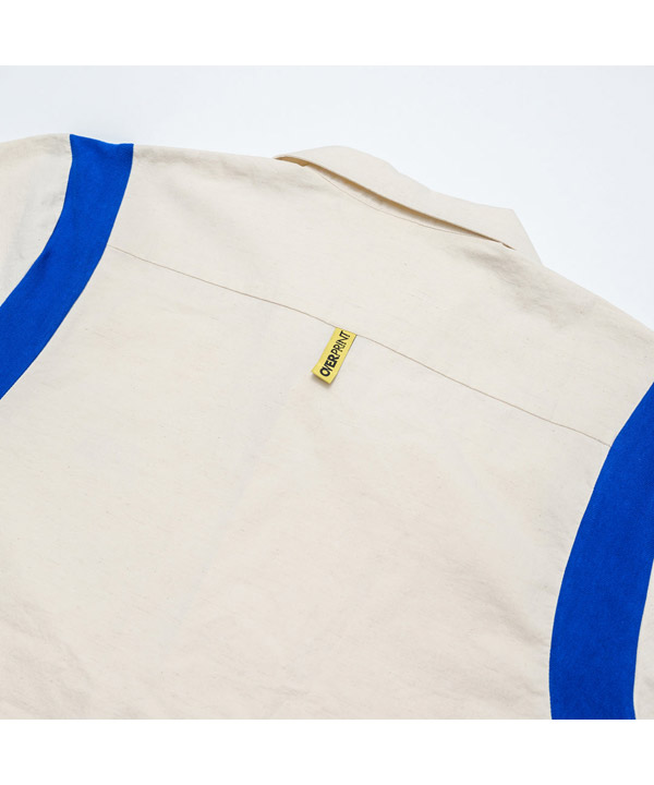 COTTON LINEN BOWLING SHIRTS -アイボリー-