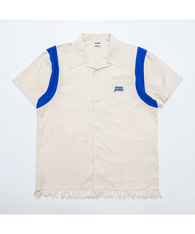 COTTON LINEN BOWLING SHIRTS -アイボリー-