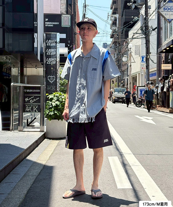 COTTON LINEN BOWLING SHIRTS -ミント-