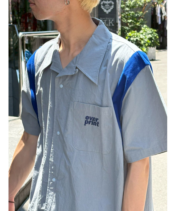 COTTON LINEN BOWLING SHIRTS -ミント-
