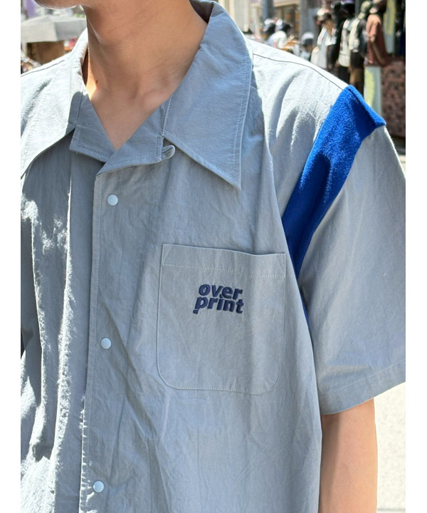 COTTON LINEN BOWLING SHIRTS -ミント-