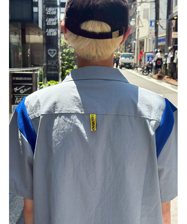 COTTON LINEN BOWLING SHIRTS -ミント-