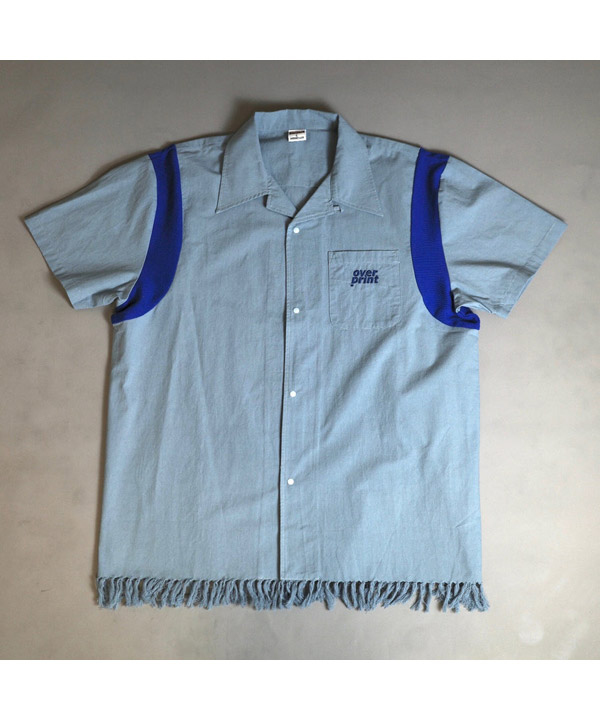 COTTON LINEN BOWLING SHIRTS -ミント-