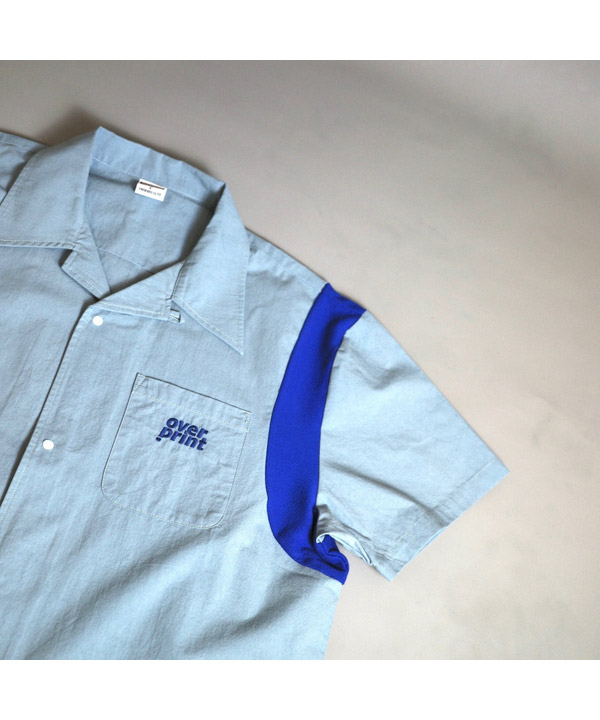 COTTON LINEN BOWLING SHIRTS -ミント-