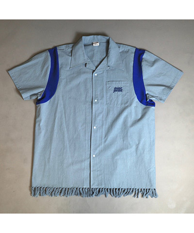 COTTON LINEN BOWLING SHIRTS -ミント-