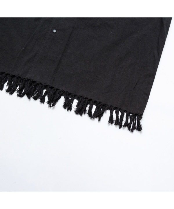 COTTON LINEN BOWLING SHIRTS -ブラック-