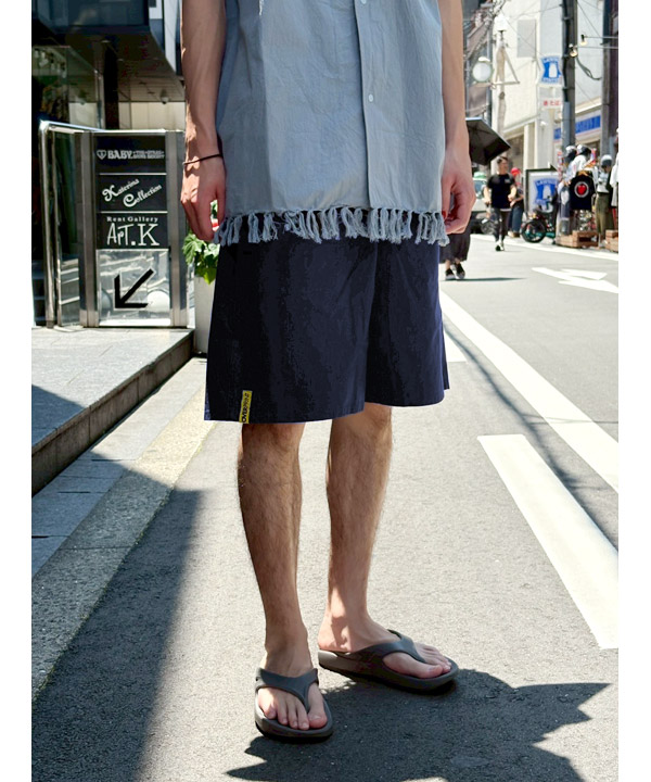 COTTON LINEN HALF PANTS -ネイビー-