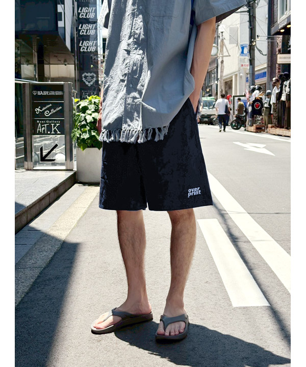 COTTON LINEN HALF PANTS -ネイビー-