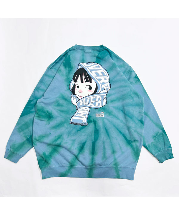 TIE DYE SCARF sweatshirts(オリーブ)