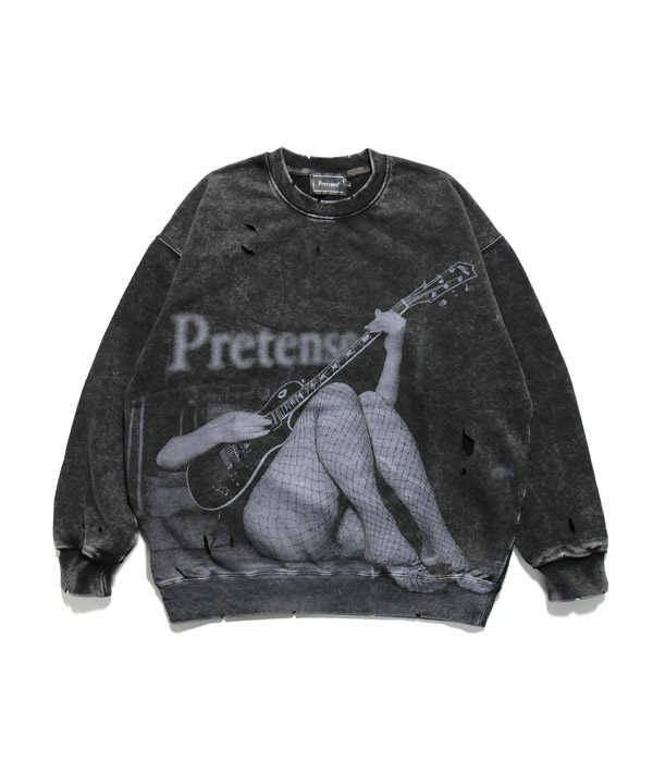 Allover Print Sweatshirt -ブラック-