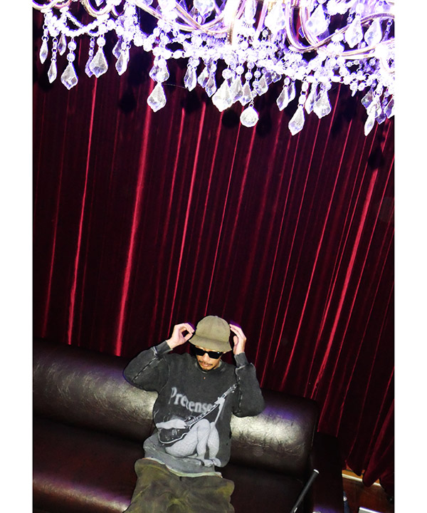 Allover Print Sweatshirt -ブラック-