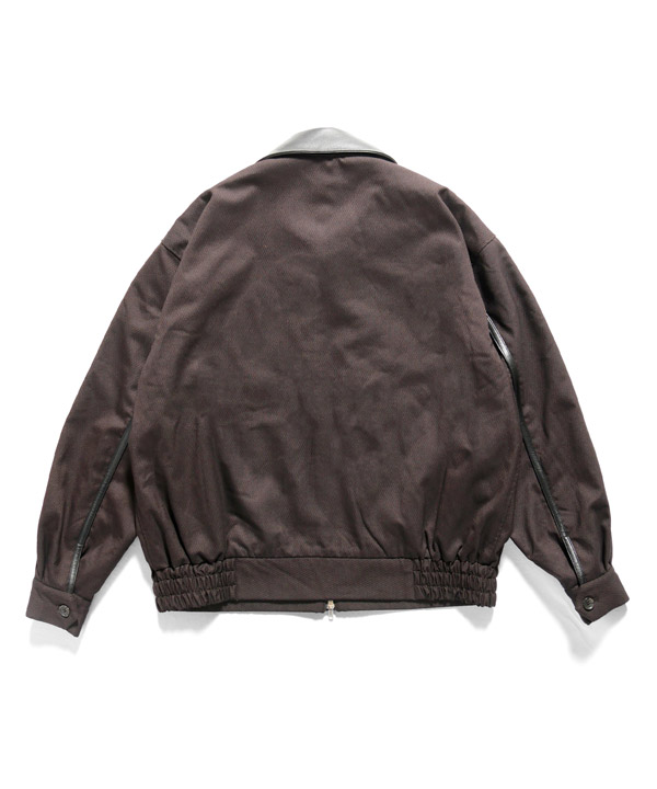 Leather Collar Jacket -ストライプ-