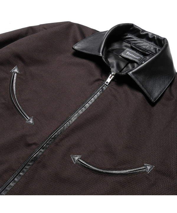 Leather Collar Jacket -ストライプ-