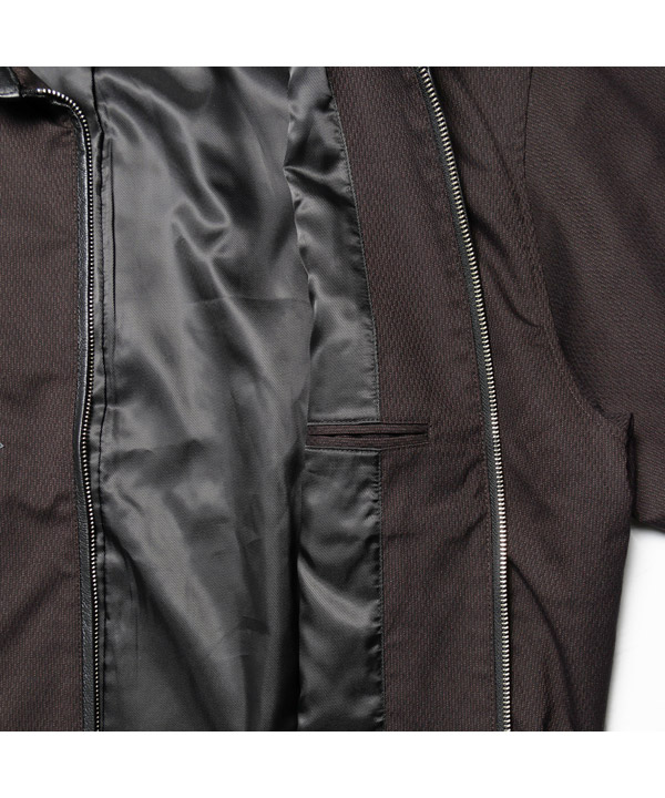 Leather Collar Jacket -ストライプ-