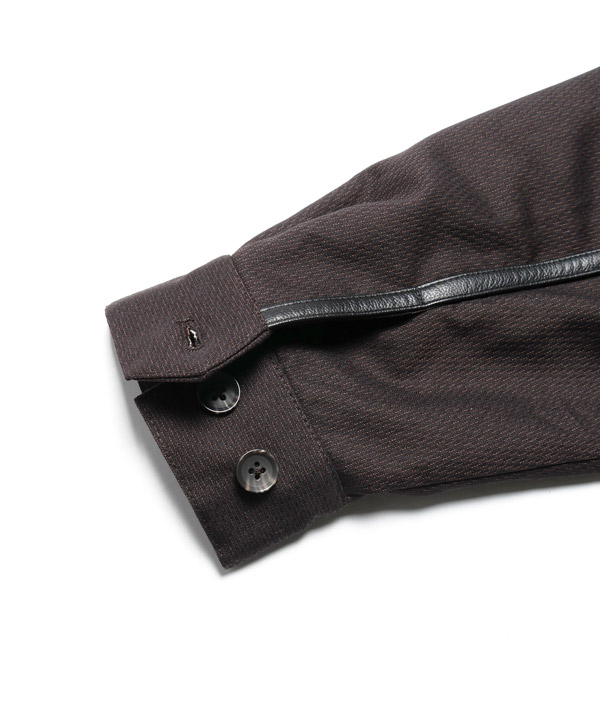 Leather Collar Jacket -ストライプ-