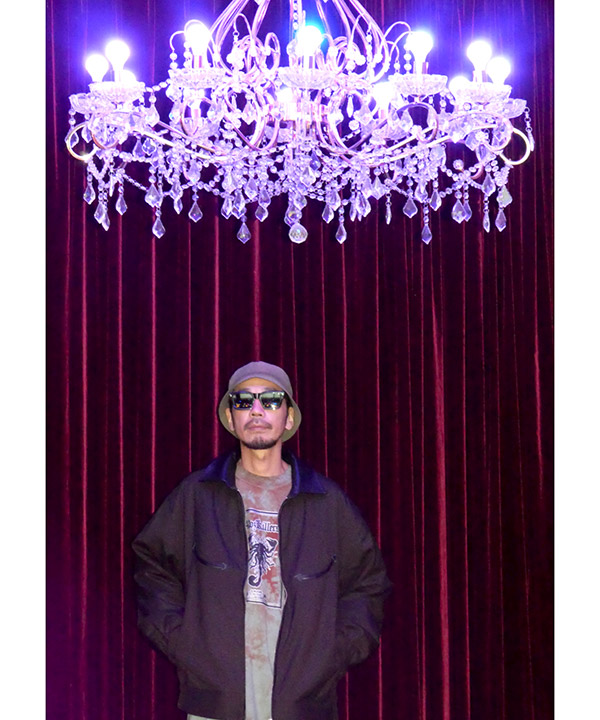 Leather Collar Jacket -ストライプ-