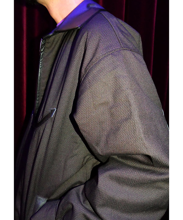 Leather Collar Jacket -ストライプ-