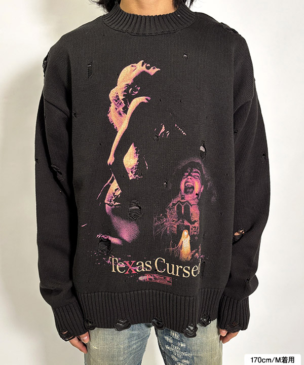 Texas Cursed knit Sweater -ブラック-