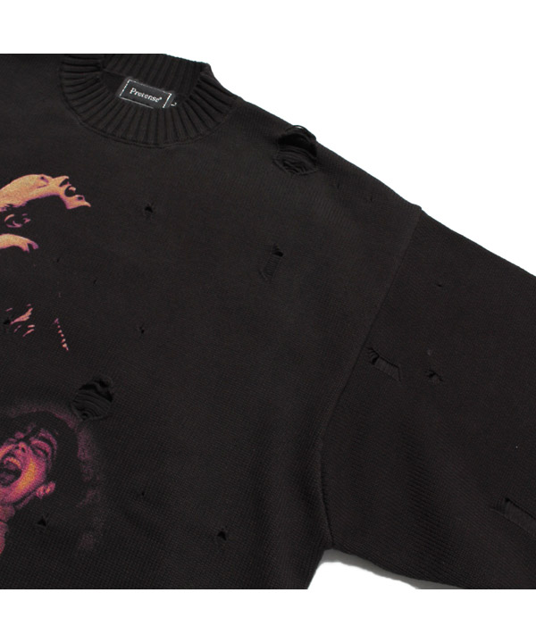 Texas Cursed knit Sweater -ブラック-