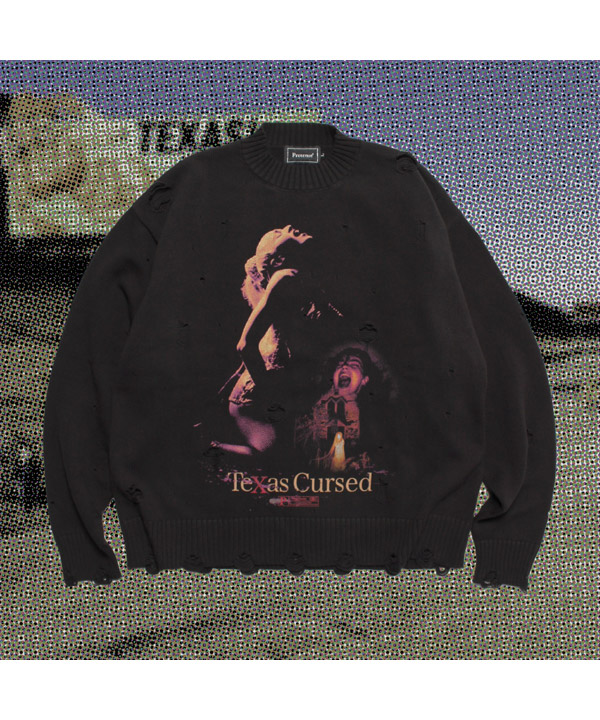 Texas Cursed knit Sweater -ブラック-