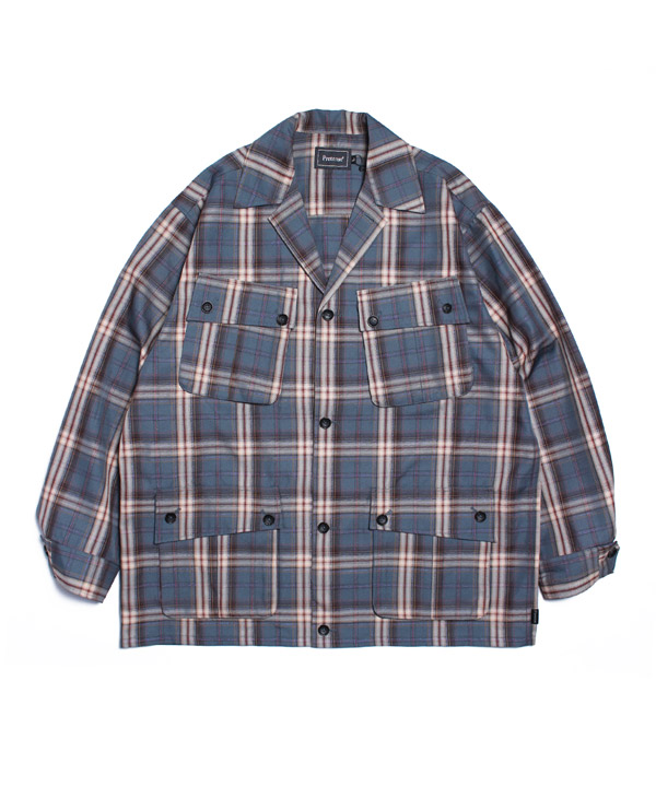 Glitter Check Fatigue Shirt(ブルー)