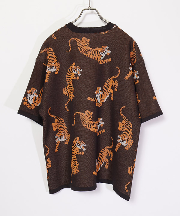 トラ総柄 WJQD CREW NECK S/S