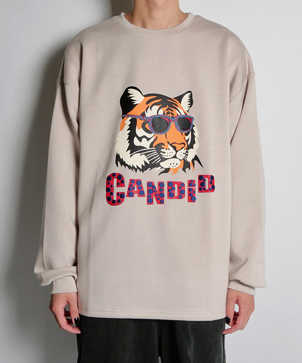 ダンボールポンチトラ刺繍L/S(グレー)