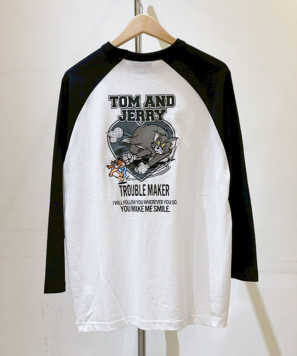 TJ HEART VINTAGE RAGLAN TEE(ブラック)