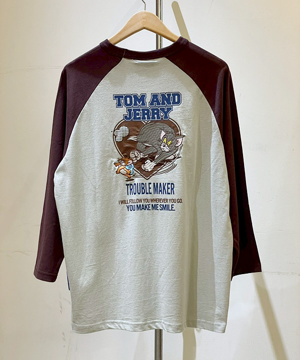 TJ HEART VINTAGE RAGLAN TEE(ブラウン)