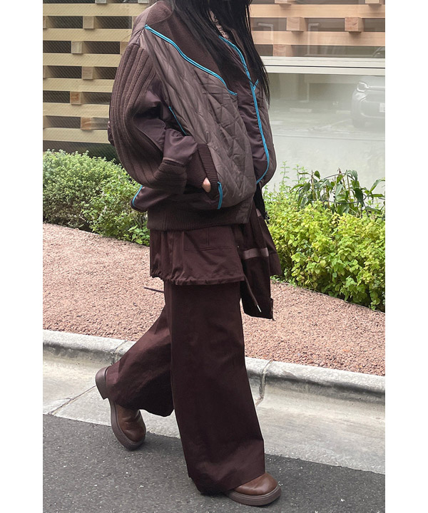 KNIT AND QUILTED TAFFETA BLOUSON