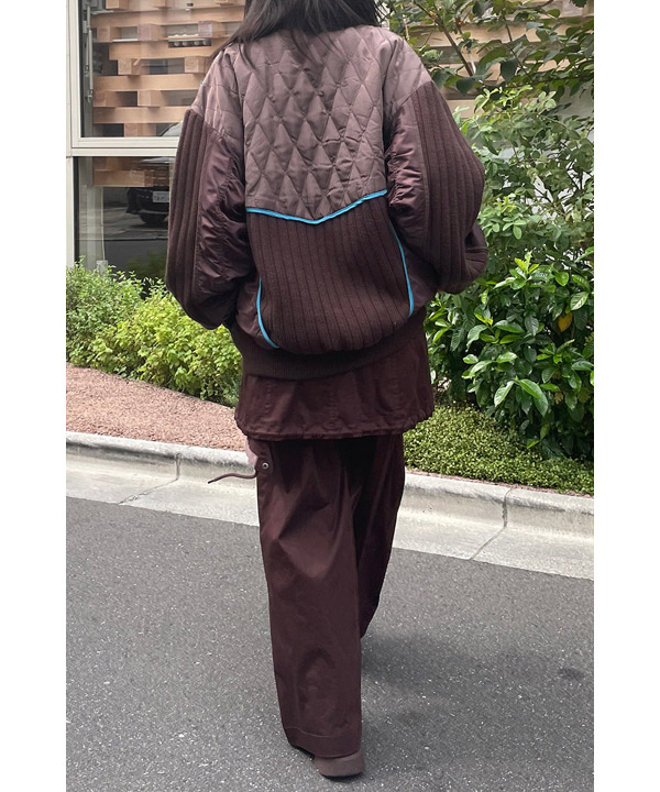 KNIT AND QUILTED TAFFETA BLOUSON