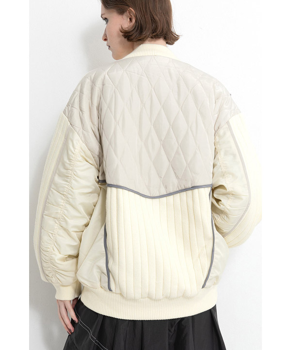 KNIT AND QUILTED TAFFETA BLOUSON