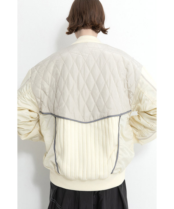 KNIT AND QUILTED TAFFETA BLOUSON