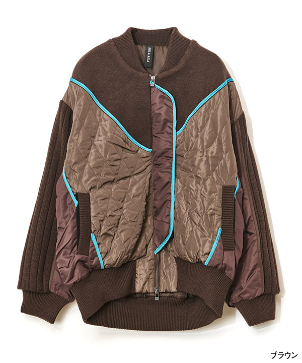 KNIT AND QUILTED TAFFETA BLOUSON