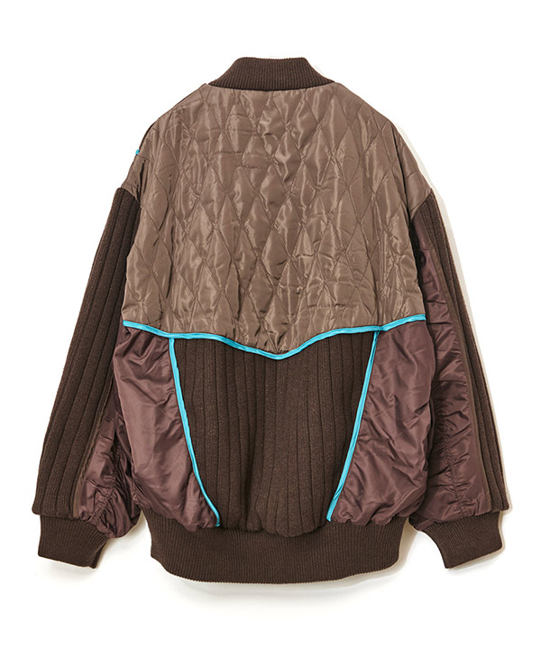 KNIT AND QUILTED TAFFETA BLOUSON