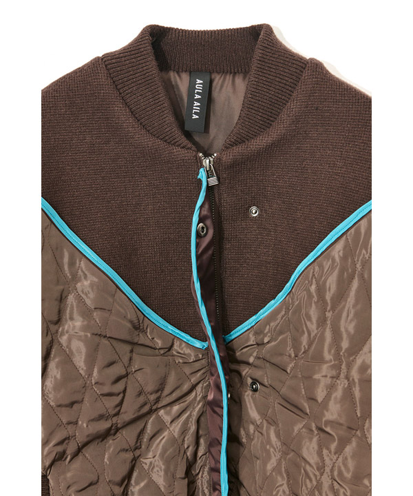 KNIT AND QUILTED TAFFETA BLOUSON