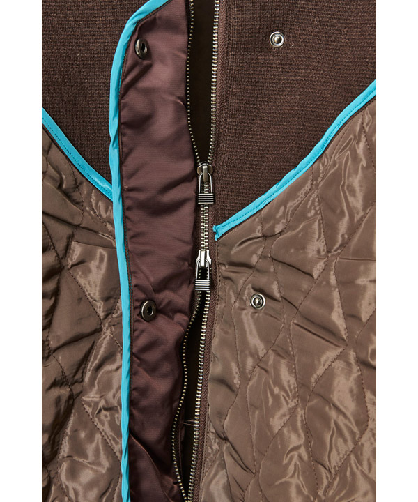 KNIT AND QUILTED TAFFETA BLOUSON