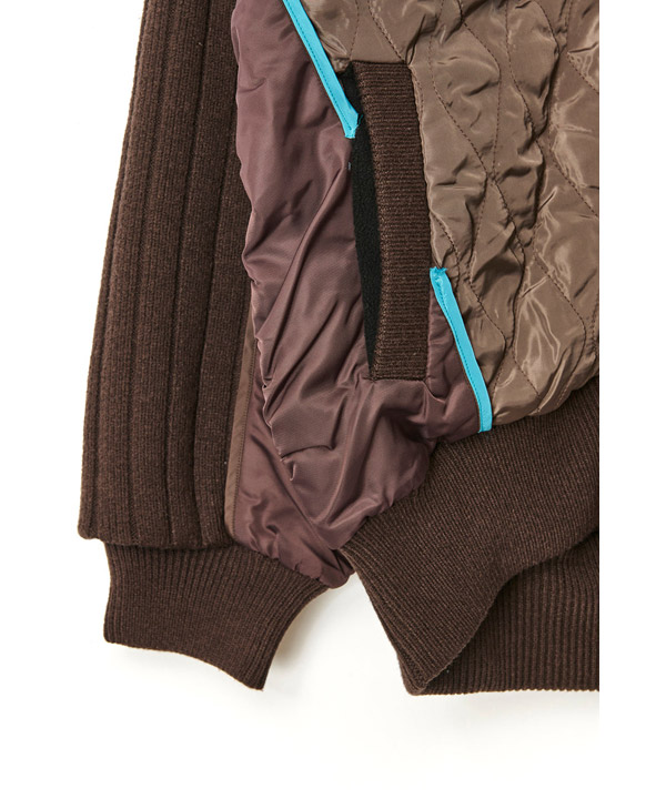 KNIT AND QUILTED TAFFETA BLOUSON