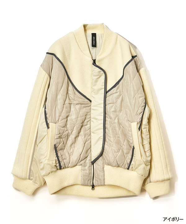 KNIT AND QUILTED TAFFETA BLOUSON