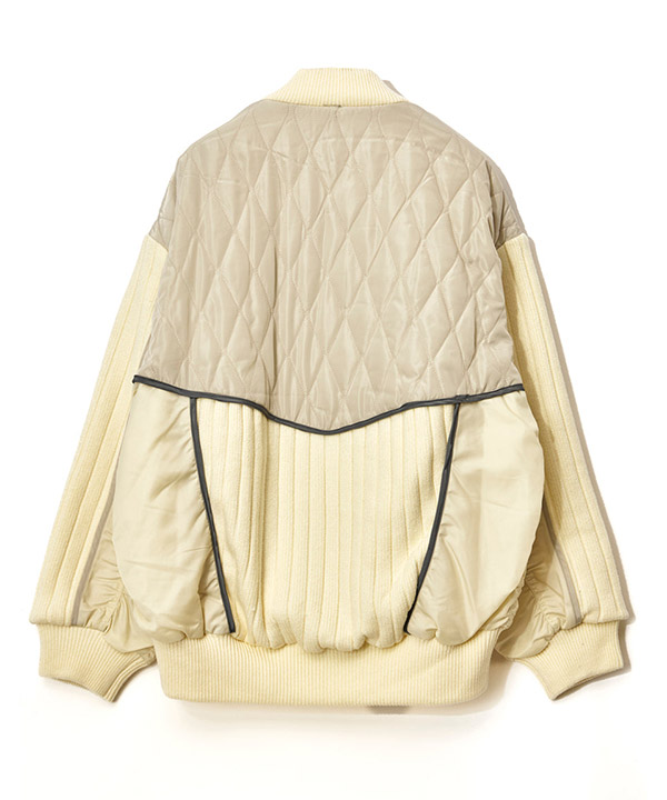 KNIT AND QUILTED TAFFETA BLOUSON