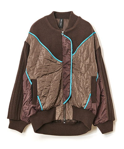 KNIT AND QUILTED TAFFETA BLOUSON