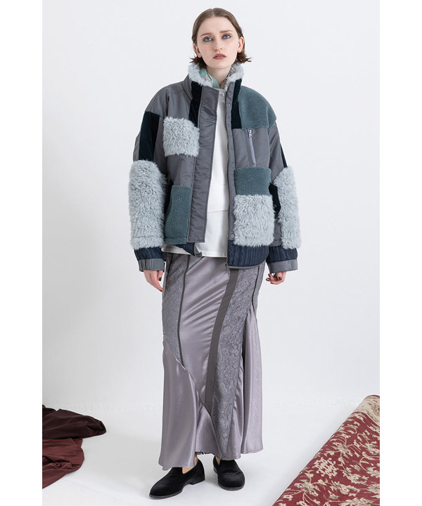 PATCHWORK LIKE BOA BLOUSON