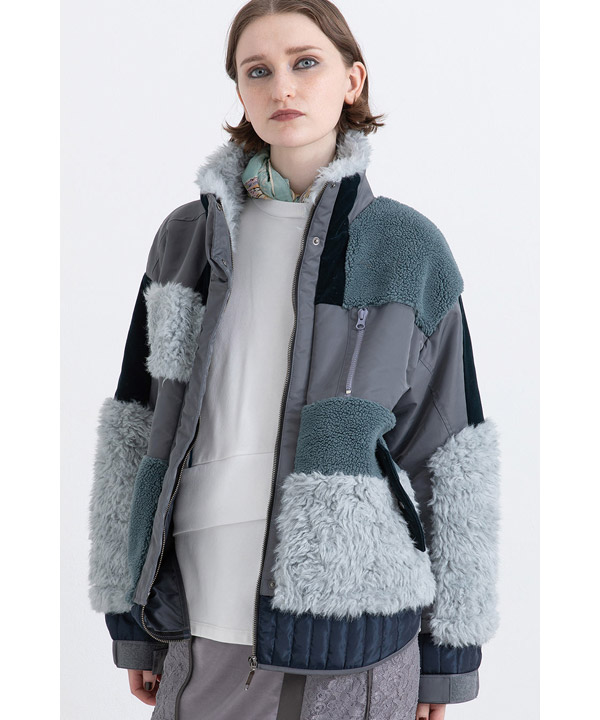 PATCHWORK LIKE BOA BLOUSON