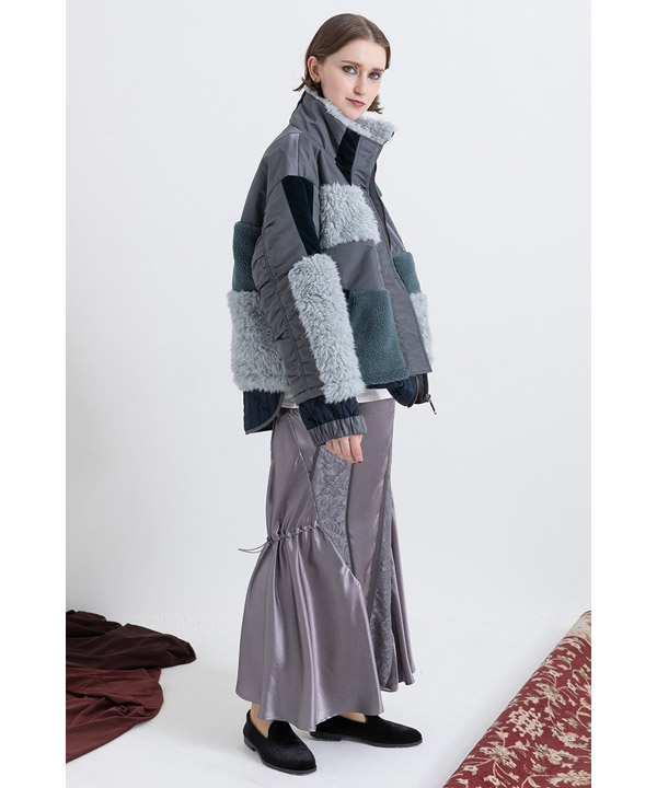 PATCHWORK LIKE BOA BLOUSON