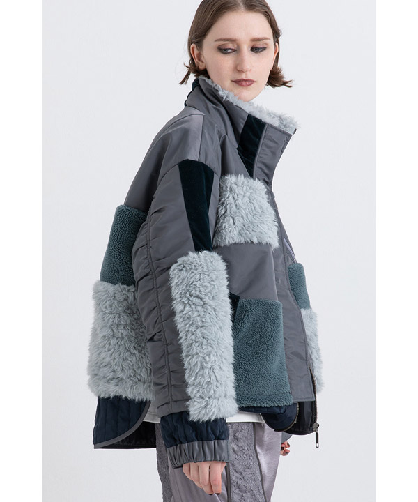 PATCHWORK LIKE BOA BLOUSON