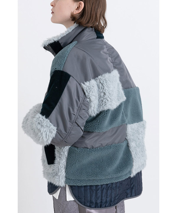 PATCHWORK LIKE BOA BLOUSON