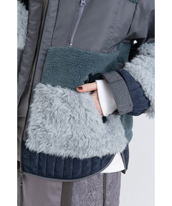 PATCHWORK LIKE BOA BLOUSON