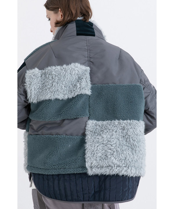 PATCHWORK LIKE BOA BLOUSON