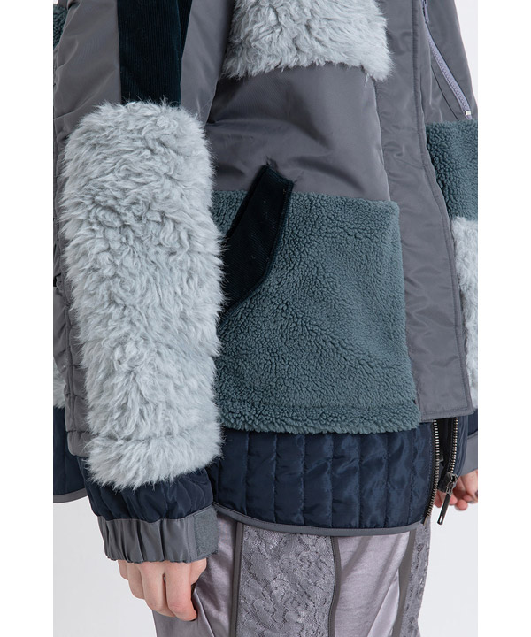 PATCHWORK LIKE BOA BLOUSON