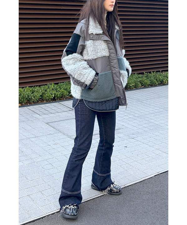 PATCHWORK LIKE BOA BLOUSON